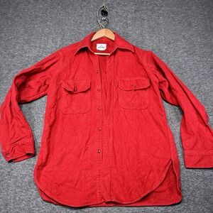 Vintage Holubar Shirt Mens Medium Red Chamois Flannel 80s Heavyweight Skiing
